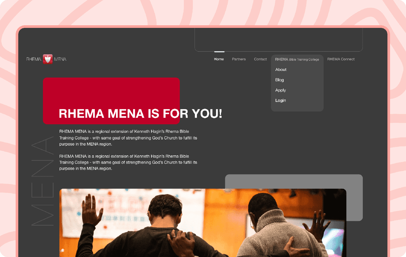 The course schedule and attendance summary in the RHEMA MENA app.