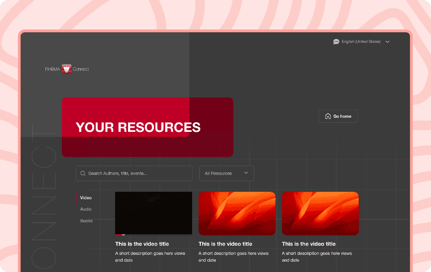 The RHEMA Connect desktop resource portal.